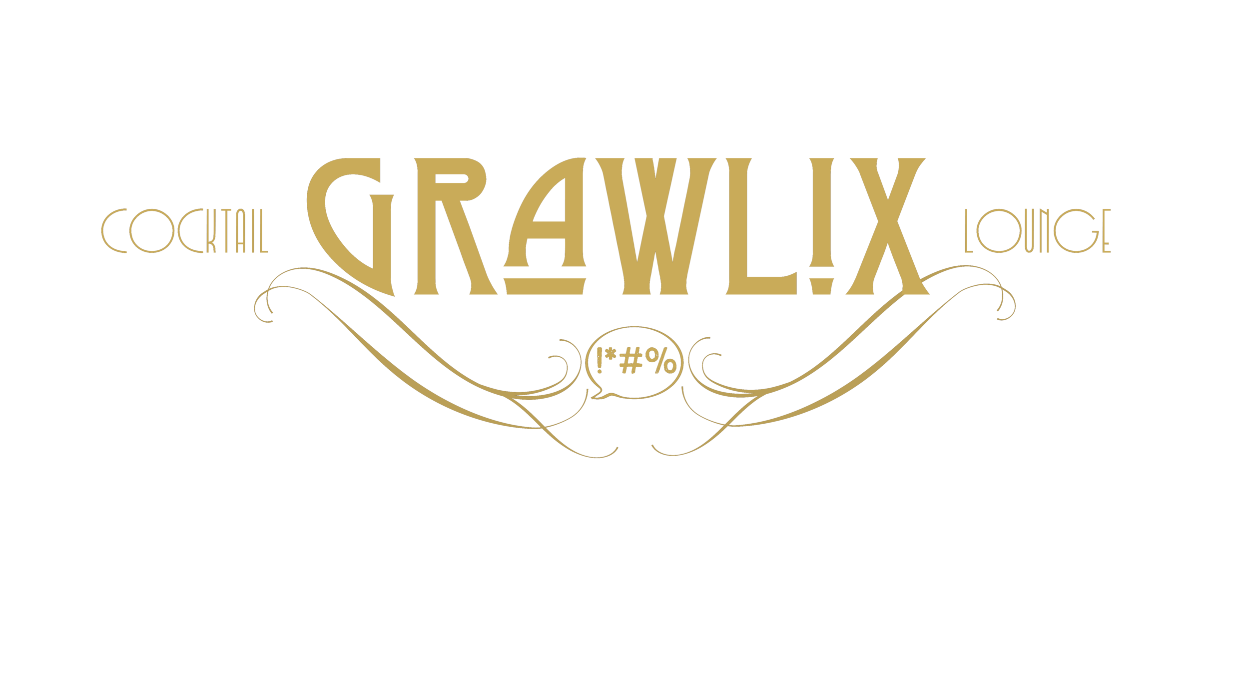 A logo for Grawlix Cocktail Lounge, in yellow bold font.